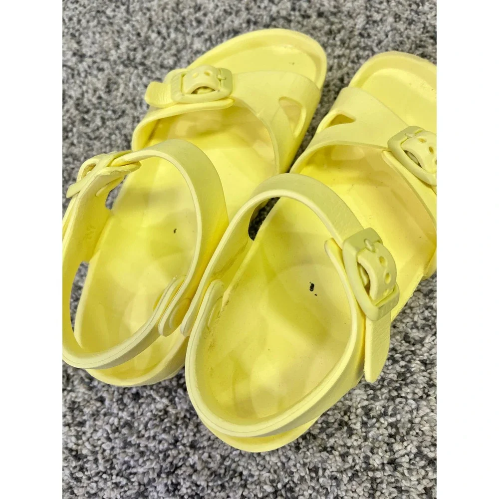 Kids Birkenstock Arizona Yellow Buckle‎ EVA Sandals Size 30 Rubber Slip On Shoes